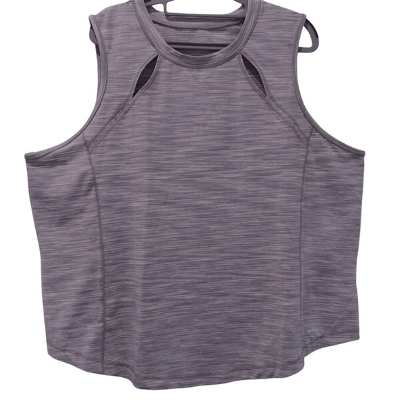 NWT Zuda Knit Tank Top Sz 3X Gray Space Dye Seaming Detail Slim Fit Sleeveless - Picture 2 of 9